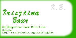 krisztina baur business card